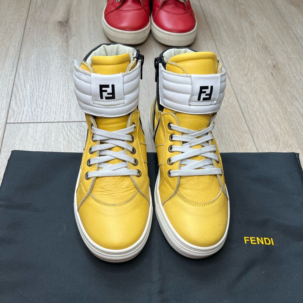 Fendi High-Top Calfskin Sneakers